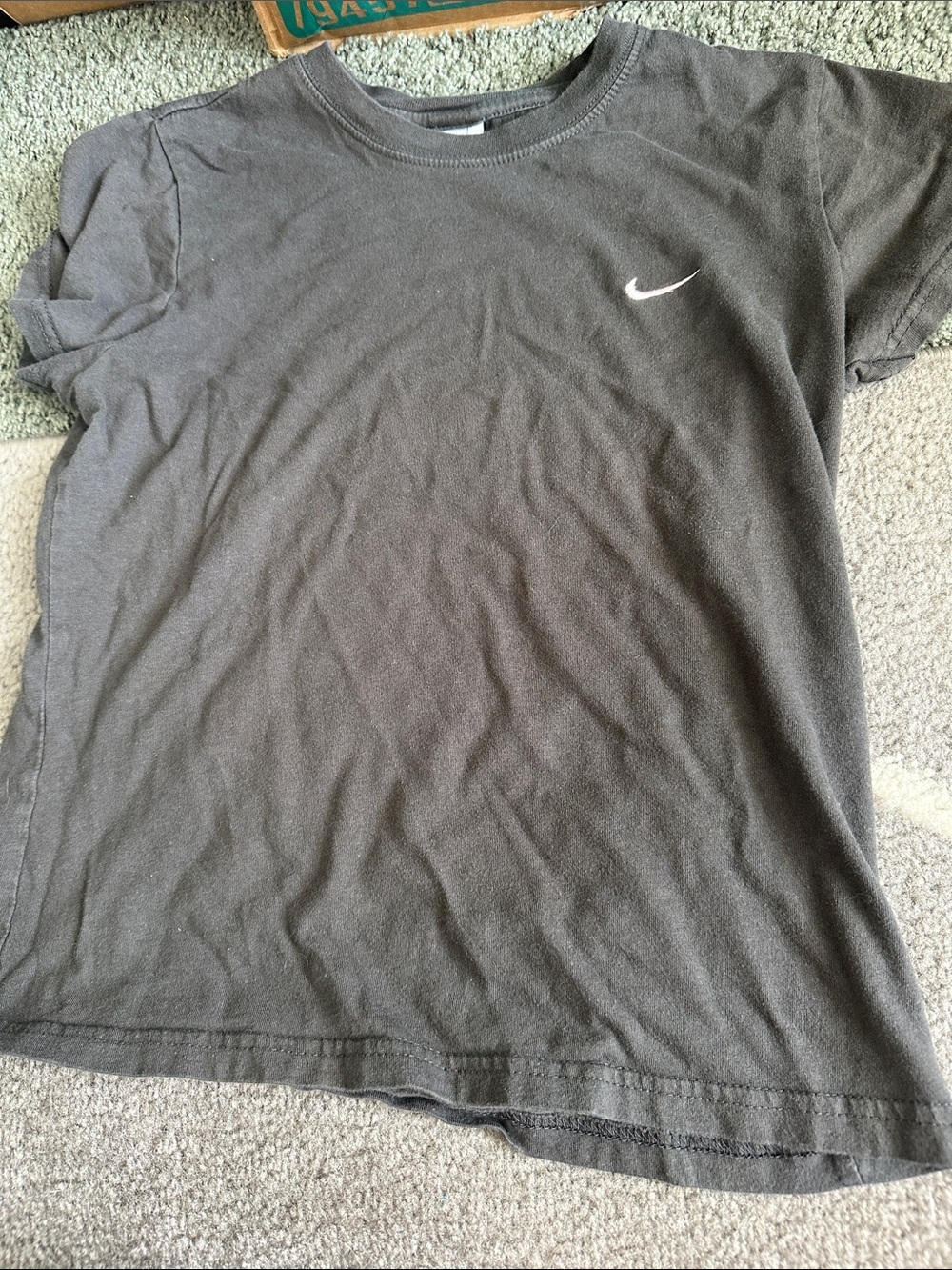 Charcoal grey with pink Nike swoosh